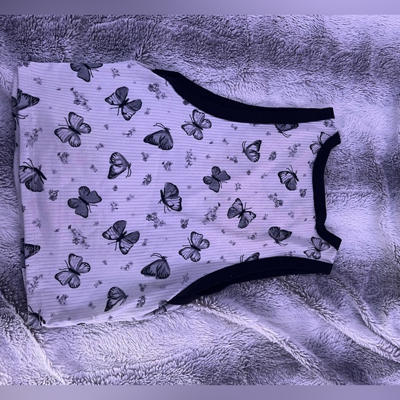 Perfectly Imperfect- Black and White butterfly tank - Picture 1 of 3